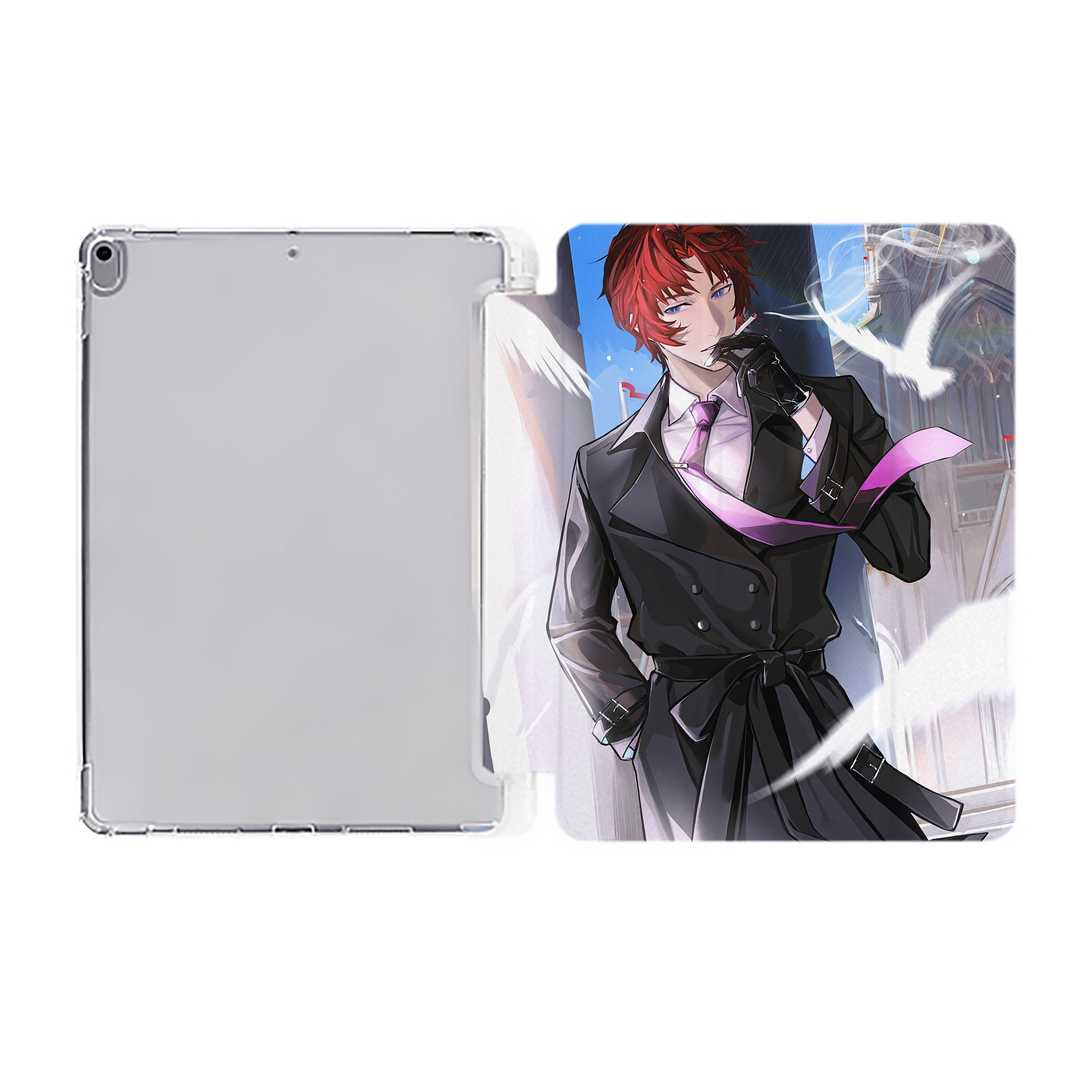（画像用） 文豪ストレイドッグス Bungo Stray Dogs IPad ケース ペン収納付き 三つ折りスタンド PUレザー×シリコン 対応機種9.5/10.5/10.9インチ